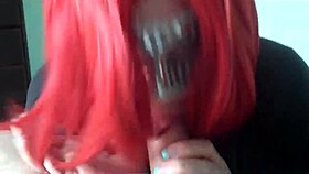 Mature redhead milf wife amateur sucking big monster cock in homemade setting passionately