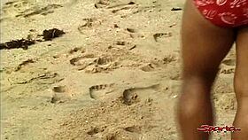 Two Monster Cocks Mouth Fuck Tanned Twink On Beach