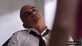 Anna claire bends over for deepthroat and pussy fucking