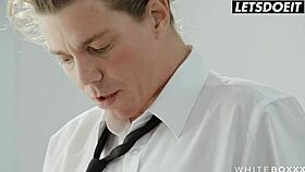 Beautiful Model Casey A in Black Lingerie PASSIONATELY SUCKING and FUCKING Her Boyfriend