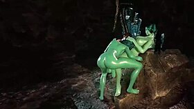 damn, futa3dx tomb raider spitroasted hard by filthy cave trolls in wild train fuck!