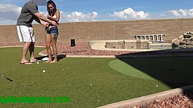 Amateur Latina Face Fucked After Losing Golf Game