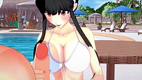 yor forger fucks in bikini pool!