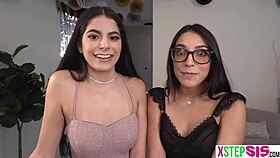 latina stepsister and bff enjoy nude year party
