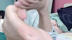 Slim teen sucks sexy feet