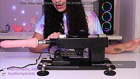 what’s it like unboxing my new sex machine? agatha dolly tests insane speeds on all fours!