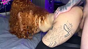 Redhead delivers hard doggystyle and deepthroat in close-up POV