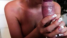 Intense homemade blowjob with spitting orgasm