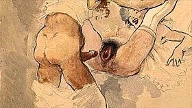 Vintage Erotic Cartoon Illustrations from Retro Anime Collections