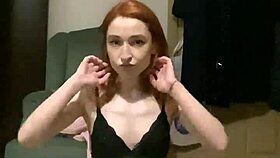 the young teen with small tits performed a dance in her homemade video