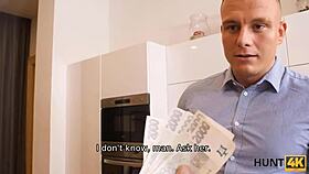 Nymph in sexy clothes bangs client before boyfriend