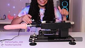 what’s it like unboxing my new sex machine? agatha dolly tests insane speeds on all fours!