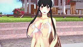 yor forger fucks in bikini pool!