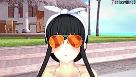 yor forger fucks in bikini pool!