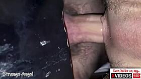 Wow, double creampie closeup at the gloryhole is insane 🔥