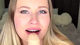 Stella Cardo Sucks Dildo POV