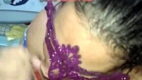 Latina Prostitute Milking Cock In Lingerie