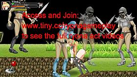 Blonde girl feels intense pleasure in hentai soldier orgy