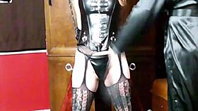 Italian vixen cuffed to St Andrews cross reaches huge orgasm with vibrator