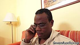 Teen Eaten Out and Fucked by Black Oldie.