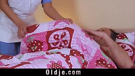 Blowjob and sex prescription for sick old step dad from slutty hot nurse