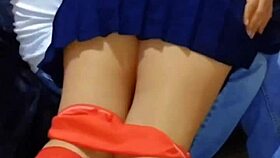 in this homemade scene, a latina teen student gets her skirt lifted and takes a hard anal fucking from an amateur guy, leading to a creampie