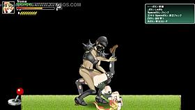 Blonde girl feels intense pleasure in hentai soldier orgy