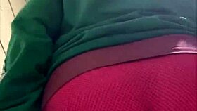 Goddess Amanda leads you to the bathroom for horny fun