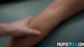 Stressed landlady gets her pussy licked in hardcore reality scene.