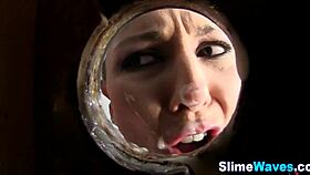 european babe gets covered in messy jizz