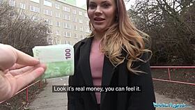 Intense Emotions Surge as Russian Amateur's Shaved Pussy Gets Fucked for Cash in Public POV