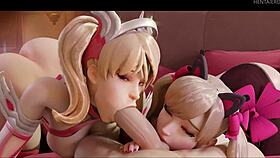 ball sucking sluts with big cocks? 3d sfm compilation of deepthroat and licking.