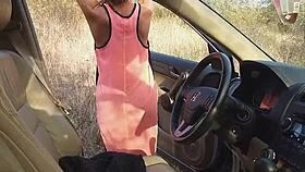 Peeing in nature with see-through lingerie on display!