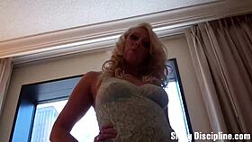 The mistress tells the slave, 'you are a pretty little 18+ sissy'