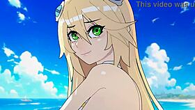 Blazblue hentai beach episode with uncensored outdoor fun 😎