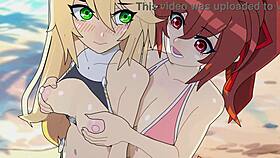 Blazblue hentai beach episode with uncensored outdoor fun 😎