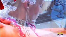 Blonde Cutie Moans Loudly as Cock Pounds Her Trimmed Pussy Bent Over in Bathtub