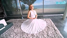 I love watching this sexy blonde cosplay as Marilyn Monroe masturbating with a huge sex toy!