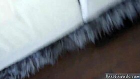 Teen nerd in glasses enjoys first time webcam fun at summertime party