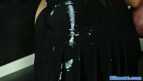 glam dyke licks pussy covered in cum 😈