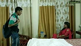 So this Indian madam hooks up with an 18-year-old for wild Hindi sex