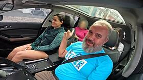 chris manauara got into the car with her step-sister and stripped everything off in the car