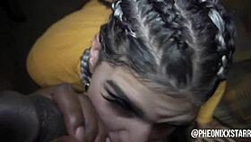 The blowjob queen from freak mob media slurps that monster cock until he cums on her face