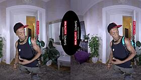 Blonde Feels Intense Pleasure in Black on Blonde VR Encounter