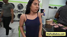i watch petite brunette teen nikki mars suck cock in public laundromat with jason legend