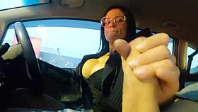 Casada drives and jerks friend off