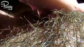 Watch That Huge Clit Throb in Her Hairy Pussy Close-Up Masturbation Session!