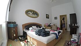 Party girls try on panties in a backstage haul, flashing their cute looks.