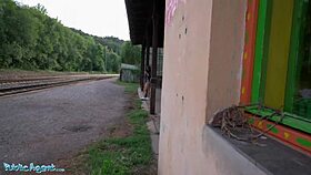 in the public agent scene, mia trejsi fucks her pussy with a dildo, leading to an intense orgasm and cumshot