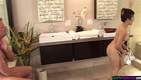 beautiful asian masseuse gets a bath massage